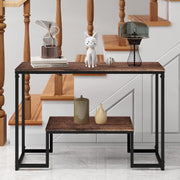 Narrow 2-Tier Industrial Console Table