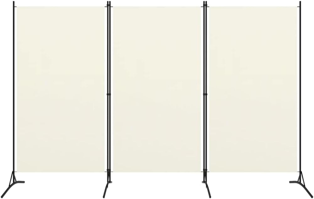 3-Panel Fabric Room Divider with Iron Frame – 4 Colours