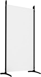 vidaXL Modern Room Divider with Foldable Design, 5-Panel Fabric Divider in White, Privacy Screen for Living Room and Bedroom, 433x180 cm