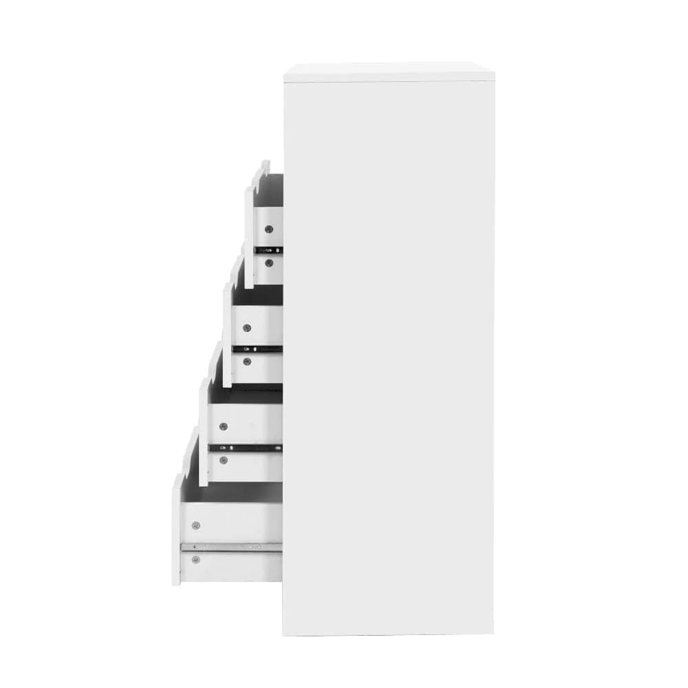 White 6-Drawer Tallboy Chest