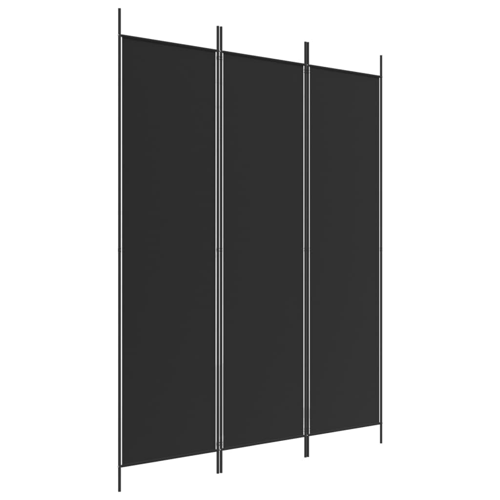 'vidaXL 6-Panel Room Divider in Black - Versatile and Foldable Partition, Made with Durable Fabric and Iron, Ideal for Bedroom and Living Room