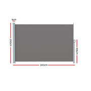 2 × 3 m Retractable Outdoor Privacy Screen – Grey