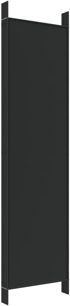 'vidaXL 6-Panel Room Divider in Black - Versatile and Foldable Partition, Made with Durable Fabric and Iron, Ideal for Bedroom and Living Room