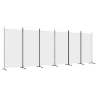 vidaXL Modern Room Divider with Foldable Design, 5-Panel Fabric Divider in White, Privacy Screen for Living Room and Bedroom, 433x180 cm