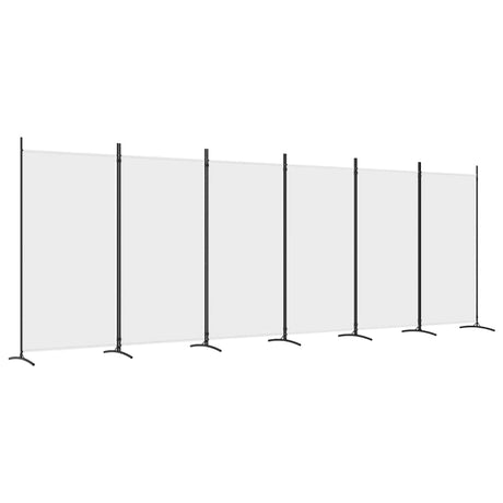 vidaXL Modern Room Divider with Foldable Design, 5-Panel Fabric Divider in White, Privacy Screen for Living Room and Bedroom, 433x180 cm