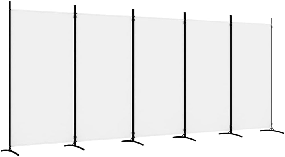 5-Panel Fabric Room Divider with Iron Frame – 4 Colours