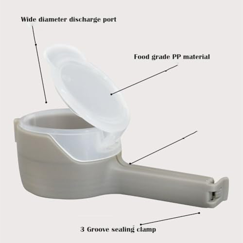 Reusable Bag-Sealing Clip with Pour Spout – White
