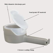 Reusable Bag-Sealing Clip with Pour Spout – White
