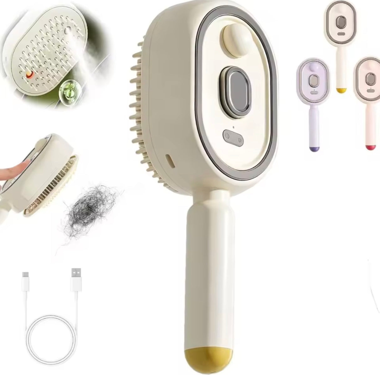 Electric Steam Hair Brush Comb & Mist Function Simultaneously Stronger Ion Technology Less Breakage No Residue for Beautiful Hai
