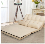 6-Position Foldable Floor Sofa with 2 Pillows