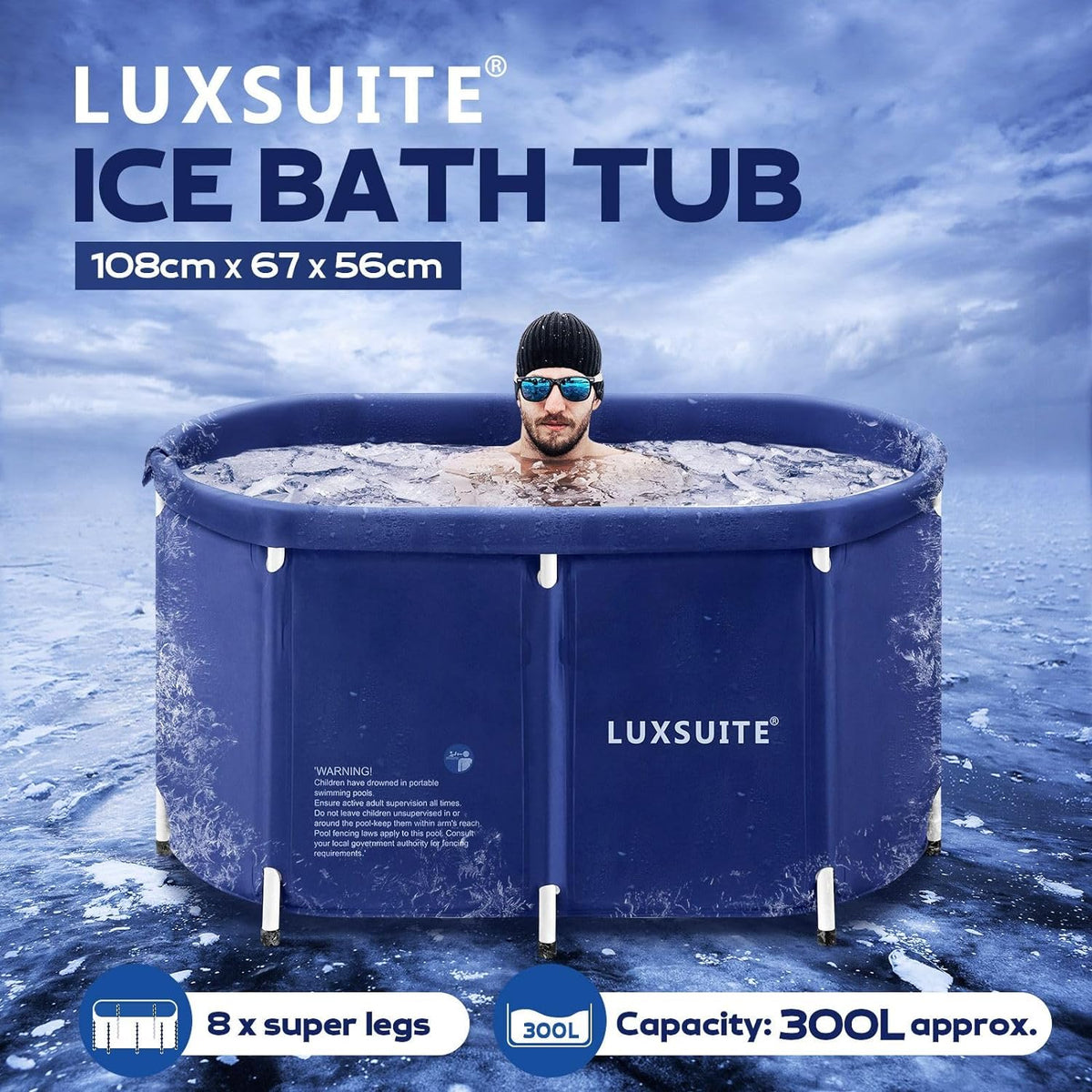 300 L Foldable Adult Soaking & Cold-Water Tub