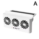 Solar Powered Car Radiator Cooling Fan With 3 Air Outlets Car Window Air Vent Fan USB Powered Auto Ventilation Fan For All Cars