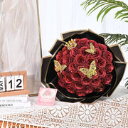 DIY Glitter Rose Bouquet Kit – 24 Artificial Roses