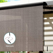 3 × 2.5 m Manual Outdoor Roller Blind – Brown