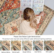 Soft Washable Boho Area Rug with Non-Slip Backing