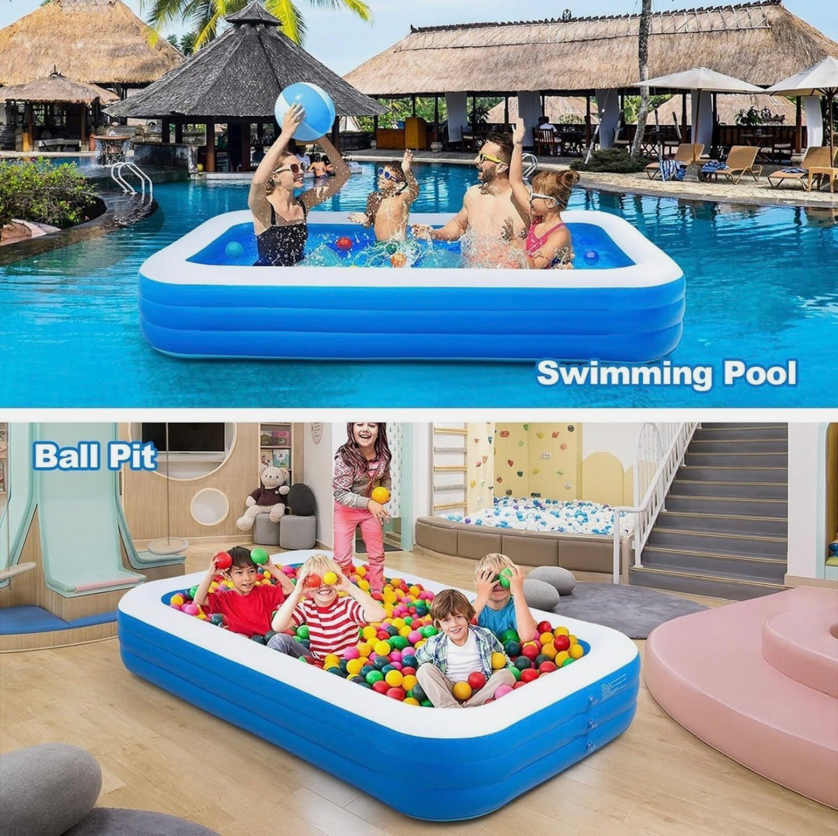 Children Kids Adult Inflatable Swimming Pool 3-Layer Family Above Ground Pool AU