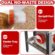 35LB Large Automatic Metal Chicken Feeder with 4 Ports