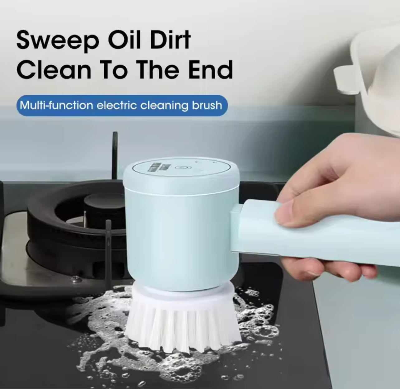 Cordless Rechargeable Rotary Scrubber with 5 Brush Heads