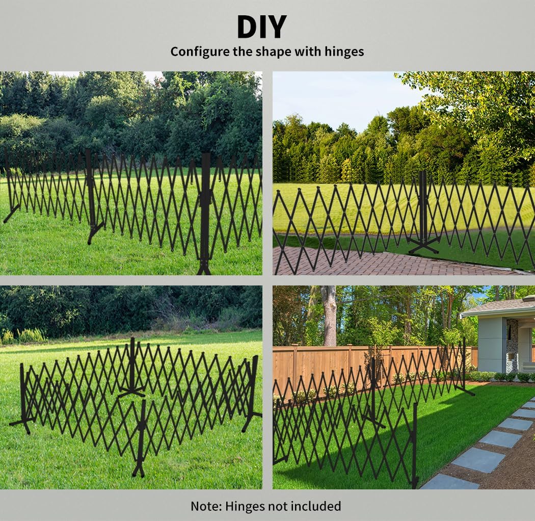 White Expandable Metal Barrier Fence for Indoor or Outdoor Use
