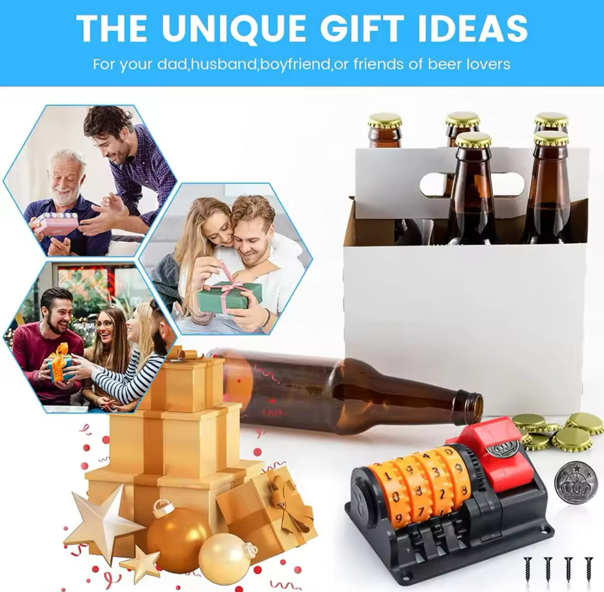 Wall-Mounted Bottle Opener with Cap Counter