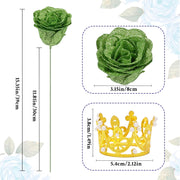 DIY Glitter Rose Bouquet Kit – 24 Artificial Roses