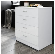 White High-Gloss 4-Drawer Chest