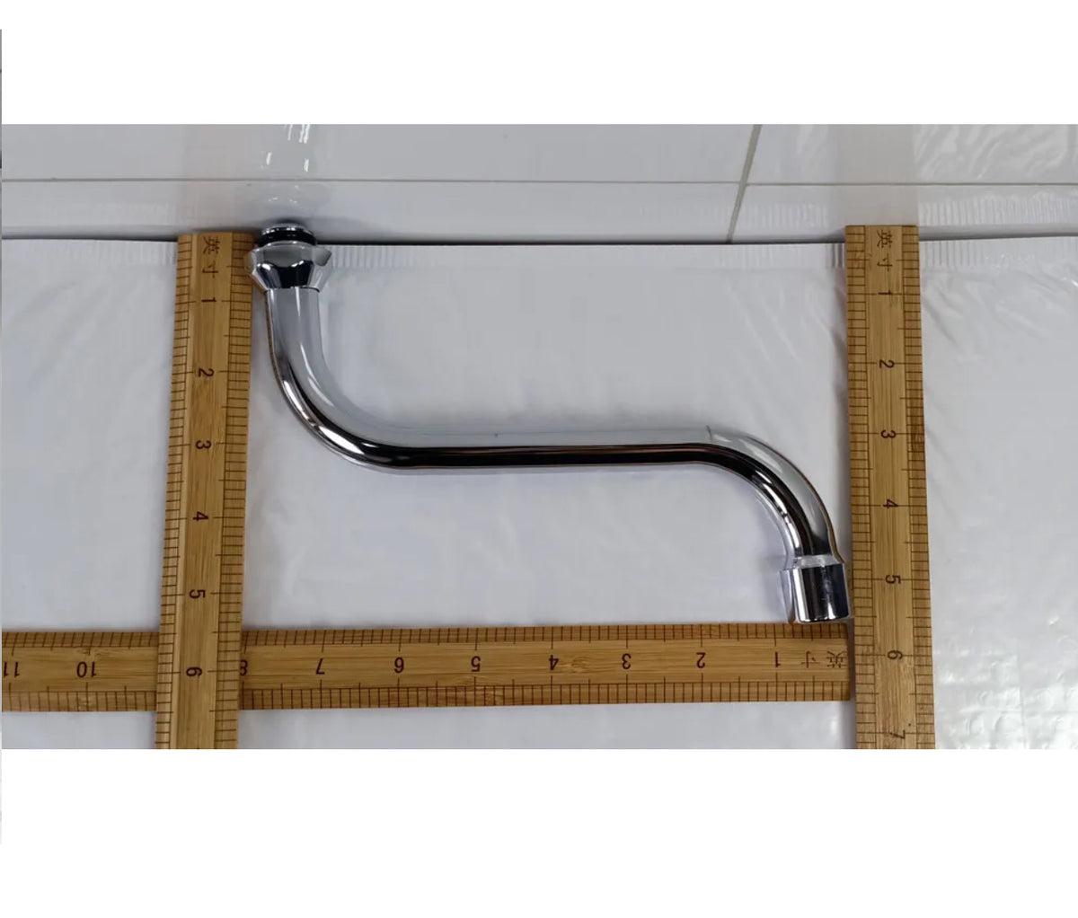 Chrome Wall-Mounted Brass Mixer Tap with Swivel Spout