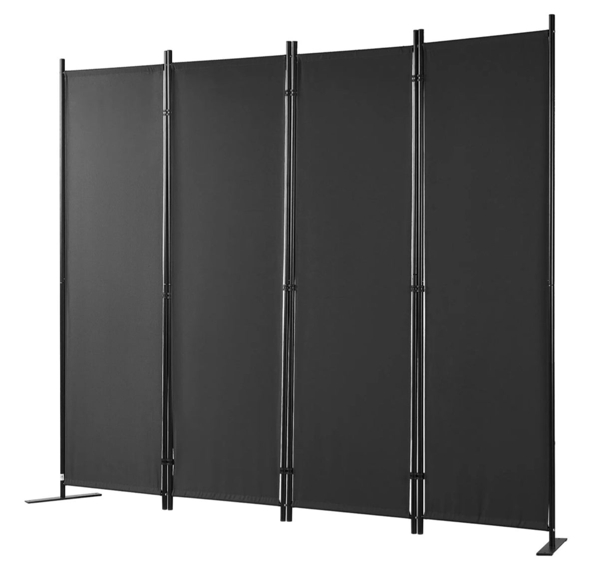224 × 171 cm 4-Panel Folding Room Divider – Black or White