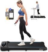 Walking Pad, Under Desk Treadmill for Home & Office, Small Treadmill with Max 3.8MPH 40 dB, 2 in 1 Quiet Portable Mini Treadmill with Remote Control, APP, LED Display