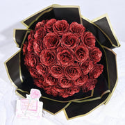 DIY Glitter Rose Bouquet Kit – 24 Artificial Roses