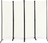 224 × 171 cm 4-Panel Folding Room Divider – Black or White