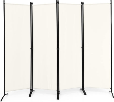 4-Panel Room Divider Folding Privacy Screen Home Office 224 x 171cm Black