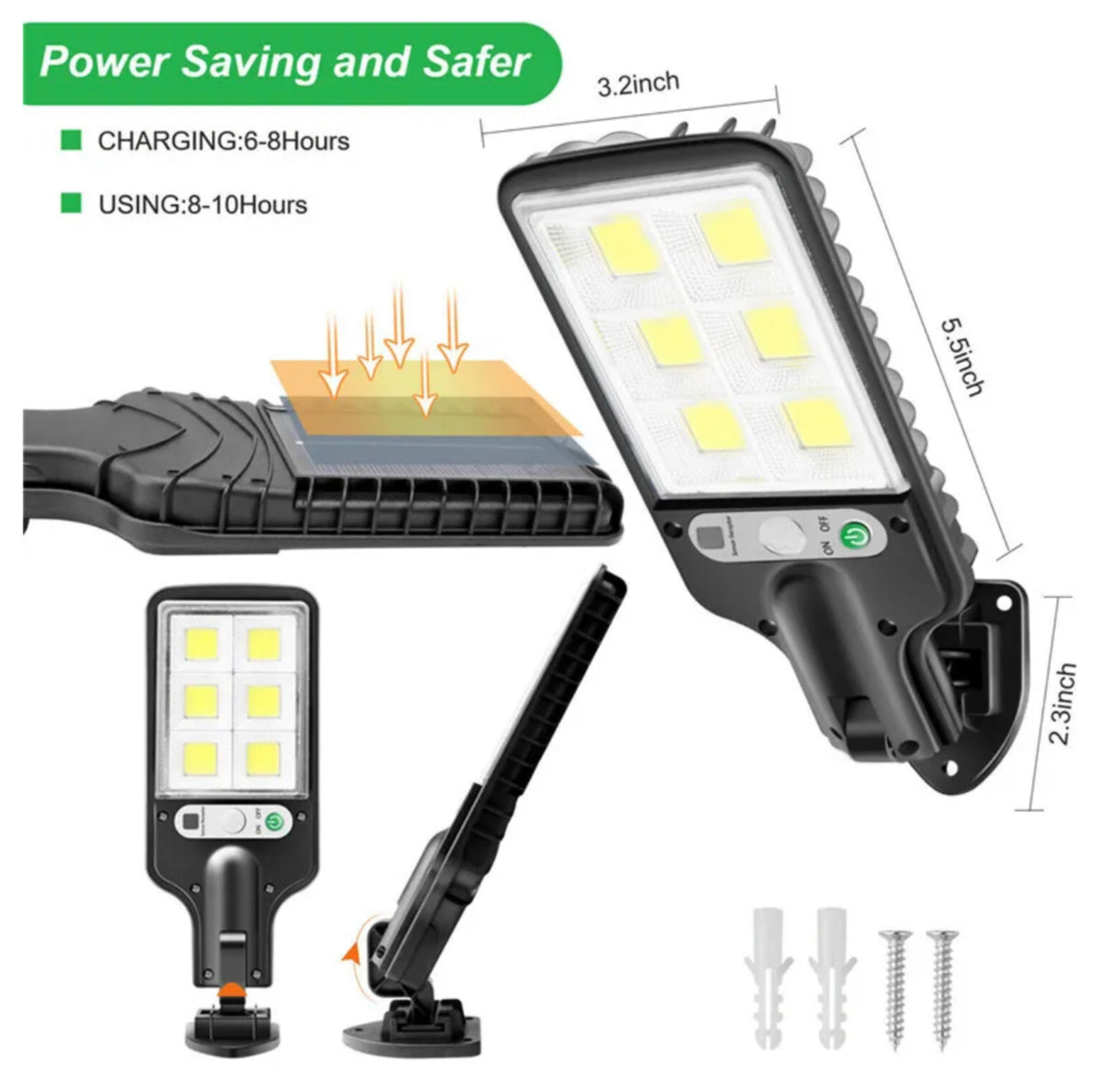 8000W LED Solar Flood Light Motion Sensor Security Wall Yard Street Outdoor Lamp