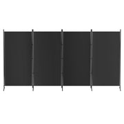 Black 4-Panel Folding Fabric Room Divider