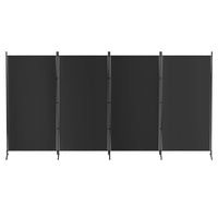 Black 4-Panel Folding Fabric Room Divider