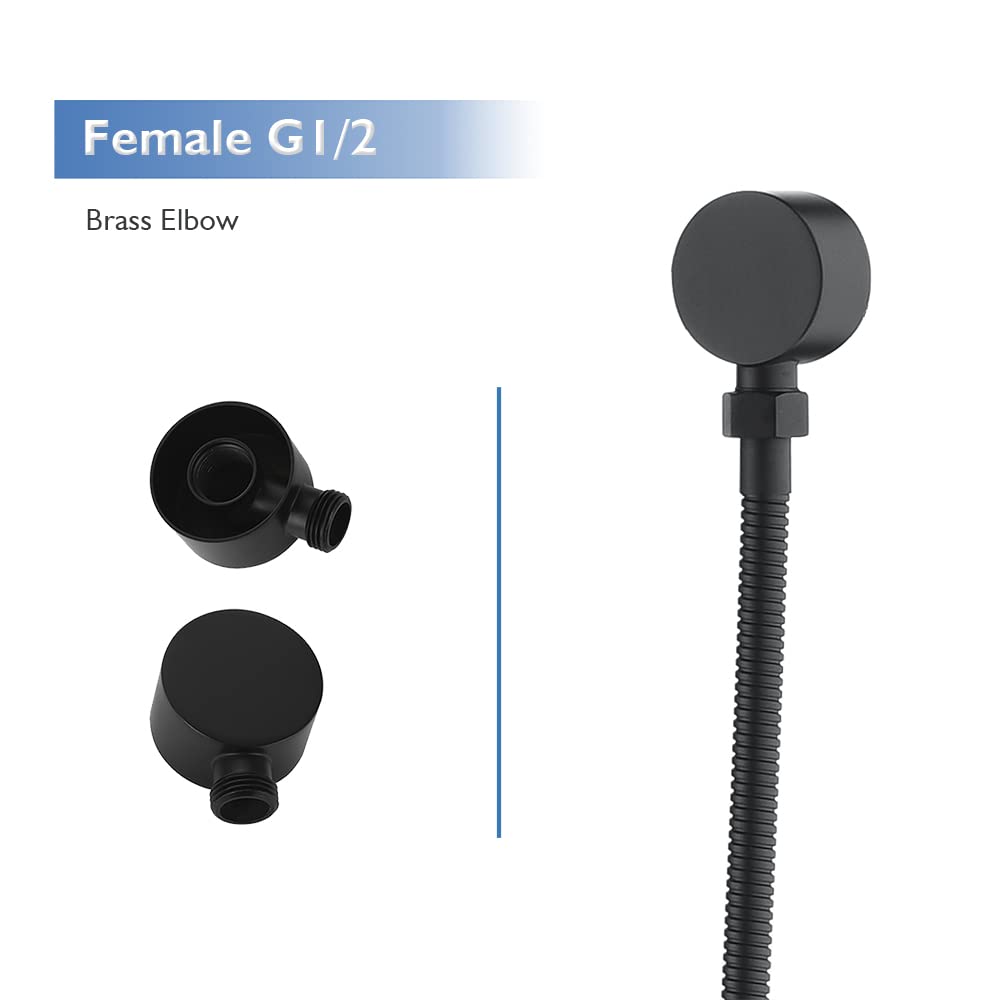 9-Inch Round Black Twin-Hose Shower System