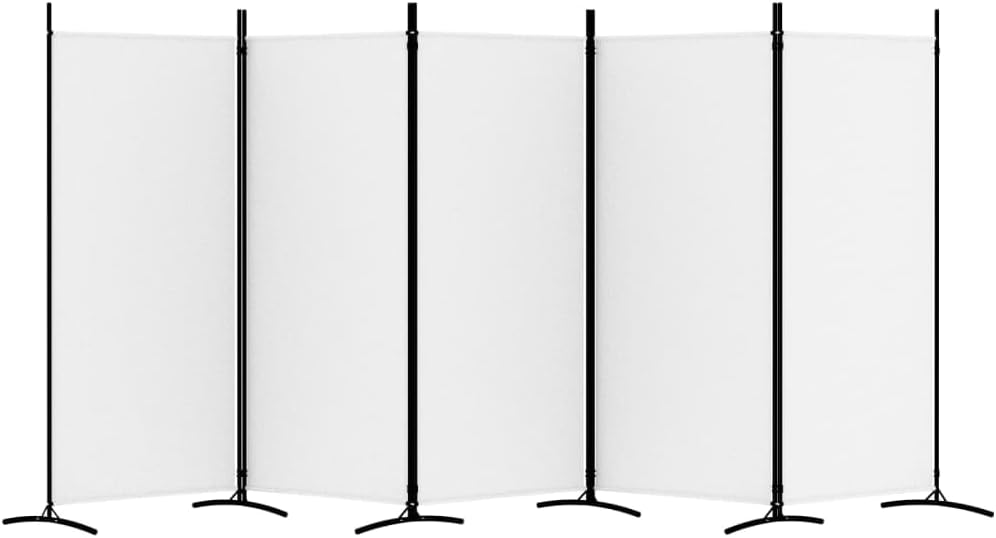 5-Panel Fabric Room Divider with Iron Frame – 4 Colours