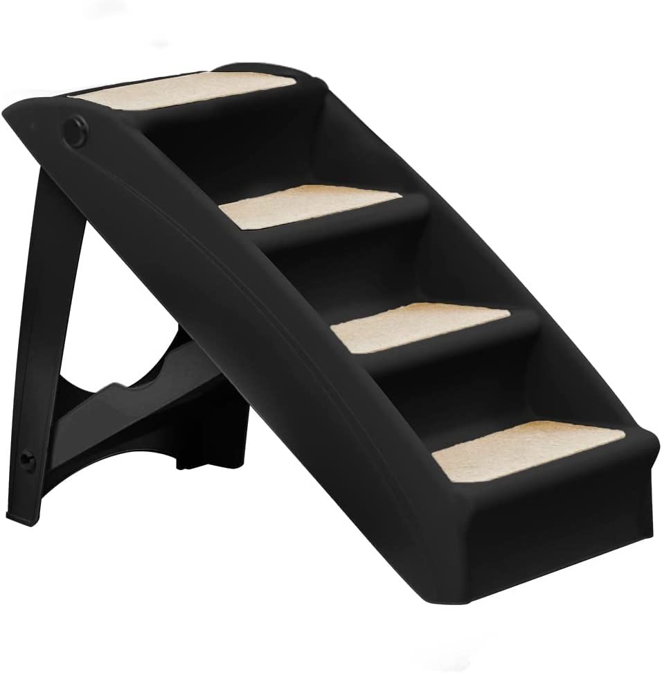 50 cm Black Foldable Pet Stairs – 76 kg Capacity