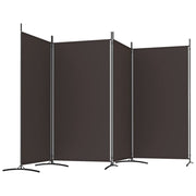 Brown 4-Panel Fabric Room Divider – 346 × 180cm