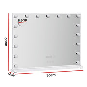 Hollywood Makeup Mirror, 80 x 60cm Vanity Mirrors Beauty Cosmetic Dressing Bathroom Decor, 17 LED Light Bulbs with 10X Magnification Frame Tabletop Lights Rectangle Dimmable