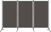 3-Panel Fabric Room Divider with Iron Frame – 4 Colours