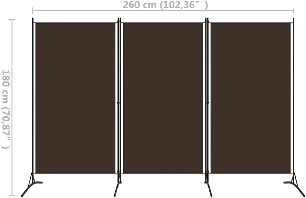 3-Panel Fabric Room Divider with Iron Frame – 4 Colours
