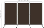 3-Panel Fabric Room Divider with Iron Frame – 4 Colours