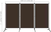 3-Panel Fabric Room Divider with Iron Frame – 4 Colours