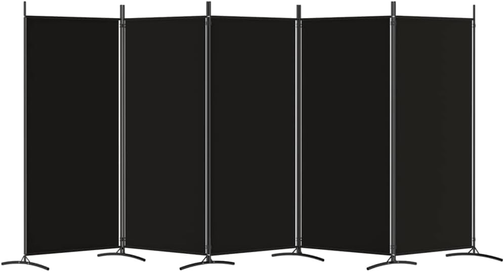 5-Panel Fabric Room Divider with Iron Frame – 4 Colours