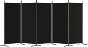 5-Panel Fabric Room Divider with Iron Frame – 4 Colours