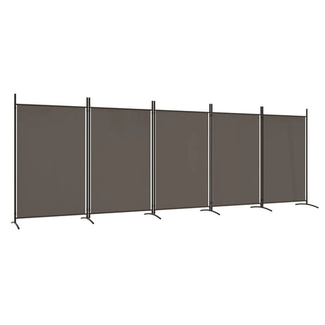 vidaXL Modern Room Divider with Foldable Design, 5-Panel Fabric Divider in White, Privacy Screen for Living Room and Bedroom, 433x180 cm