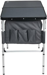 OZtrail Folding Table with Storage, Black/Silver