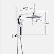 8-Inch Square Twin Shower Rail Set – Chrome or Black