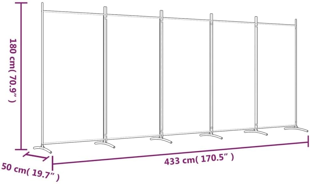 180cm Folding Fabric Room Divider – 19 Size & Colour Options